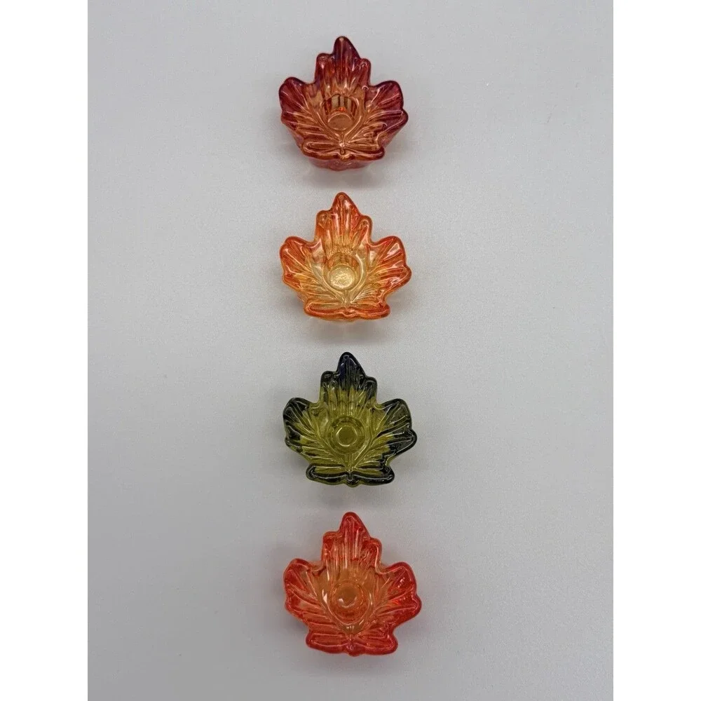 Williams Sonoma Fall Harvest Acorn & Leaf Place Card Candle Holder Autumn Lot 16
